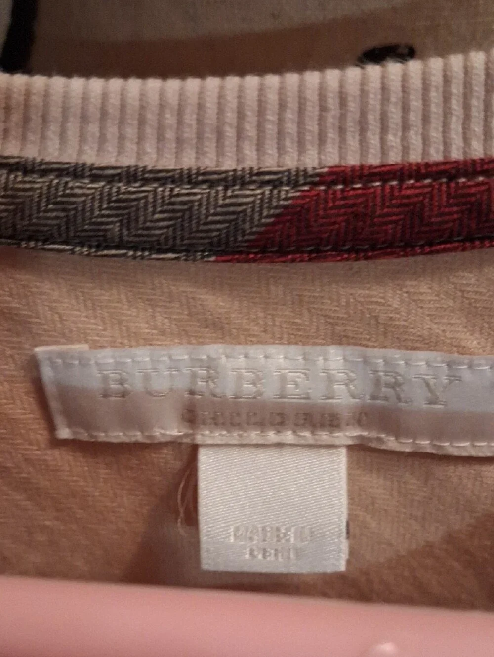 Authentic Burberry Cream Henley Girls Dress with Iconic Novacheck Ruffle 6y